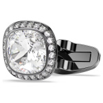 Una Angelic cufflinks Cushion cut, White, Ruthenium plated
